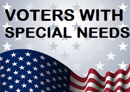 VOTERS WITH SPECIAL NEEDS INFORMATION LINK (FLAG IMAGE)